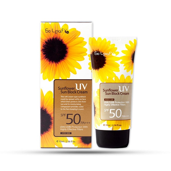 Kem chống nắng So Leaf Sunflower UV Sunblock Cream SPF 50 PA giá thành 85.000 VNĐ