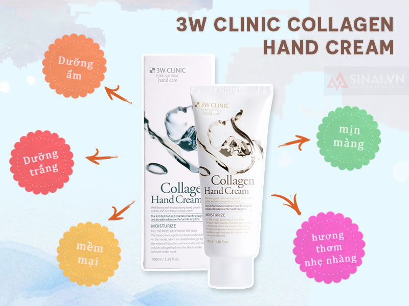 Kem Dưỡng Da Tay Tinh Chất Collagen 3W Clinic Hand Cream (100ml) | Sinai.vn